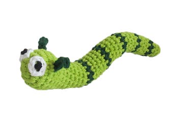Kitty Catnip, Jingle Bell, or Rattle Worm Cat Toy - Choose Your Color - Cat Toy
