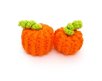 Pumpkin Catnip Cat Toys with Green Curlicue Stem