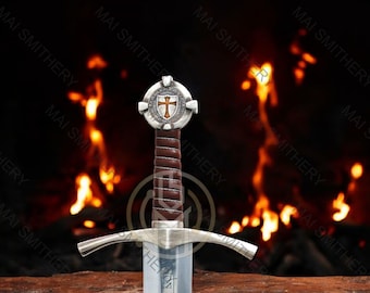The Accolade Sword of the Knights Templar- Handmade Collectible Sword With Scabbard