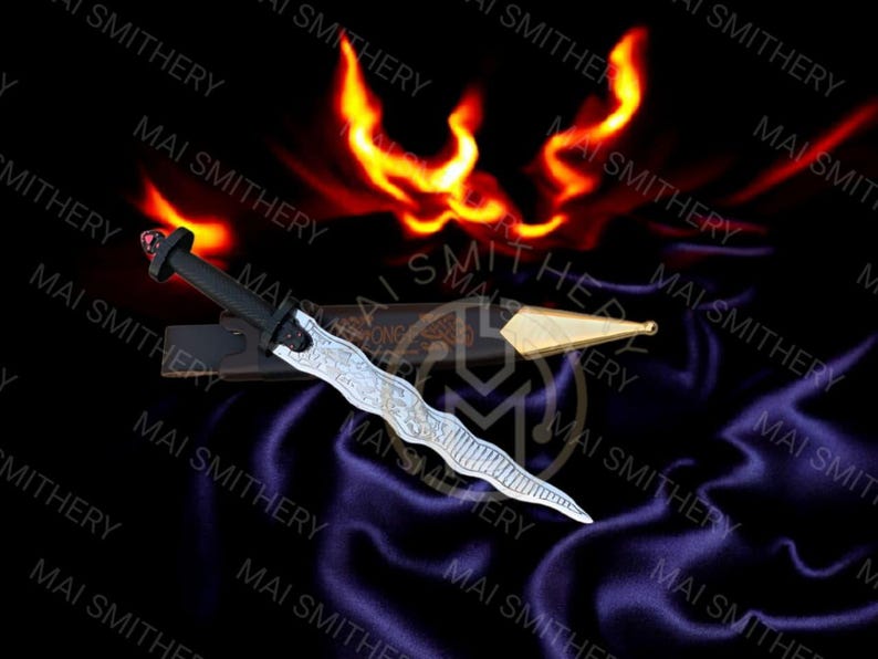 Excalibur Sword Once Upon A time Killian Jones Emma Swan Engraved With Scabbard image 12