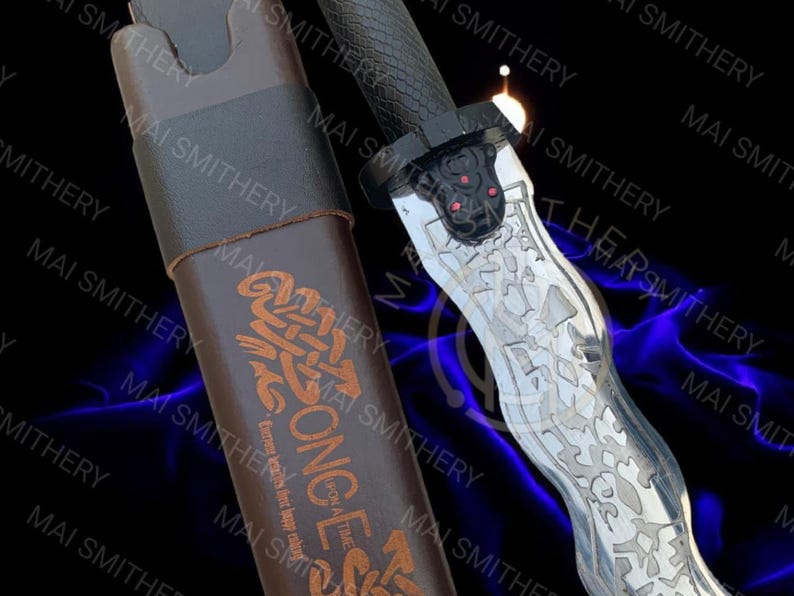 Excalibur Sword Once Upon A time Killian Jones Emma Swan Engraved With Scabbard image 4