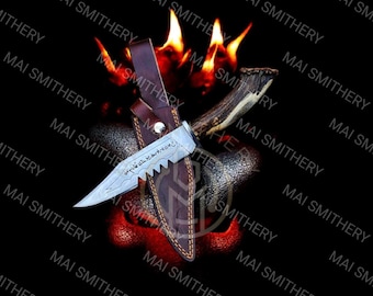 Supernatural Ruby's Knife Replica: Antler Handle, Leather Sheath Cosplay Prop
