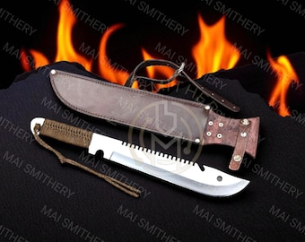 Handmade Supernatural Machete: Dean Winchester Prop Replica, Leather Sheath