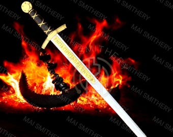 Merlin Excalibur Sword: Engraved Medieval Knight Templar Viking Collectible