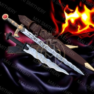 Excalibur Sword Once Upon A time Killian Jones Emma Swan Engraved With Scabbard Sword + Dagger