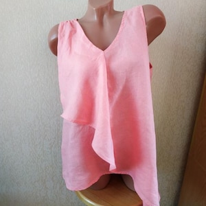 Harve Benard Pink Asymmetrical Hem Blouse Size L