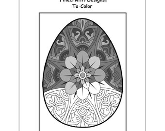 A Bakers Dozen Easter Eggs Filled with Designs to Color is a downloadable printable book for people who love to color holiday themed images.