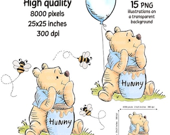 Vintage  Clip Art: 15 High-Resolution PNG Illustrations (Digital Download)