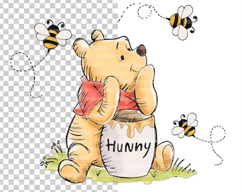 Vintage Winnie the Pooh Clip Art: High-Resolution PNG (Digital Download, 5000 px.)