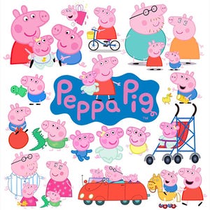 30 PNG High Quality. Peppa Pig Characters Png Clipart. Peppa Pig Family. Instant Download