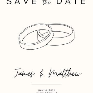 Bearbeitbar LGBTQ+ Save the Date | Druckbare Hochzeitsansage | Gay Hochzeitseinladung Digitaler Download