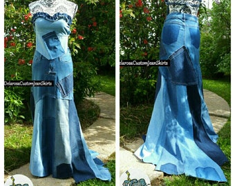denim wedding dress etsy