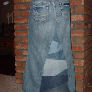 DELAROSA Long Jean Skirt 'pieced and Patchwork' Custom - Etsy