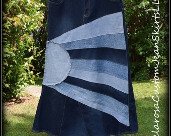 DELAROSA Sunshine Of Alizeah Jean Skirt made to your size and measurements