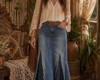 DELAROSA Rad Rhonda Jean Skirt Custom Your Size