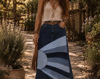 DELAROSA Sunshine Of Alizeah Jean Skirt made to your size and measurements
