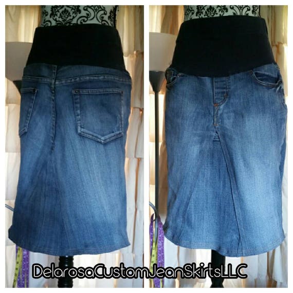 maternity jean skirt knee length