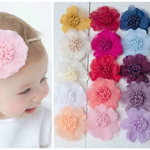 Flower Baby Headband, Flower Hair Bow, Baby Girl headbands, Baby Hair Clips, Hair Clips, Flower Hair Clip, BTS hair clip, Nylon Headband,