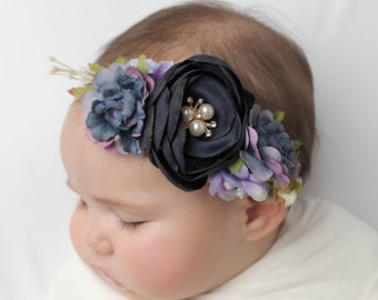 Baby headbands, Baby girl headband,floral nylon headband, flower crown headband, nylon headbands,Newborn headband, Infant Headband,Hair bows