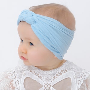 Nylon Baby Headbands One Size Fits All Wide Nylon Baby Head Wraps Baby Hair Bows SAILOR KNOT Baby Headband Braided Baby Girl Headband
