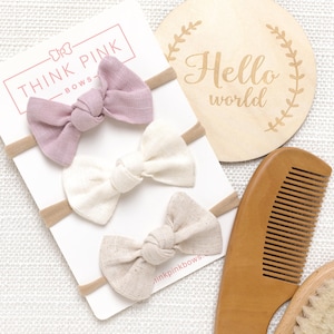 Baby Bow SET, Baby Girl Headband Bundle, Newborn Headbands, Toddler Hair Clips, Infant Top Knot, Headband, Small Baby Bows, Baby Shower Gift