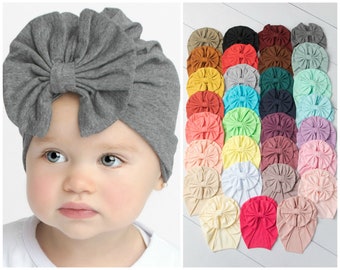 Baby Turban Hat, Baby Girl Turban, BOW Baby turban,Baby Stretchy Hat, Baby Turban Headband, Infant Hat, Newborn Turban, Baby Headbands