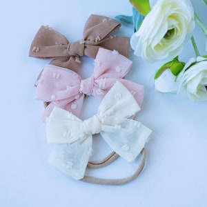 Baby Headband SET, Baby Girl Bow set, Newborn Headbands, Infant Bows, Baby Girl Bow Set, Toddler Hair Clips, Baby Girl Gift image 2