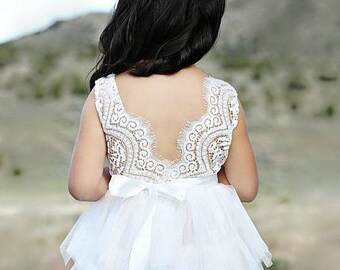 White flower girl dress,White lace dress,White tutu dress,Toddler lace dress, flower girl lace dresses, rustic flower girl dress,Birthday