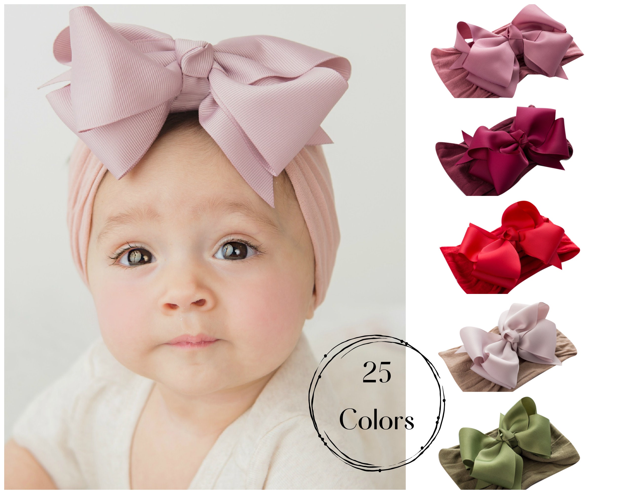Big Bow Baby Headband Baby Girl Headbands Turban Nylon - Etsy Big Bow Baby Headband Baby Girl Headbands Turban Nylon - Etsy