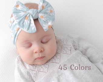 PICK COLOR Baby Girl Headband, Newborn Headbands, Big Bow Headband, Baby Bows, Baby Turban Headband, Toddler Hair Bow, Baby Headwrap , JASM