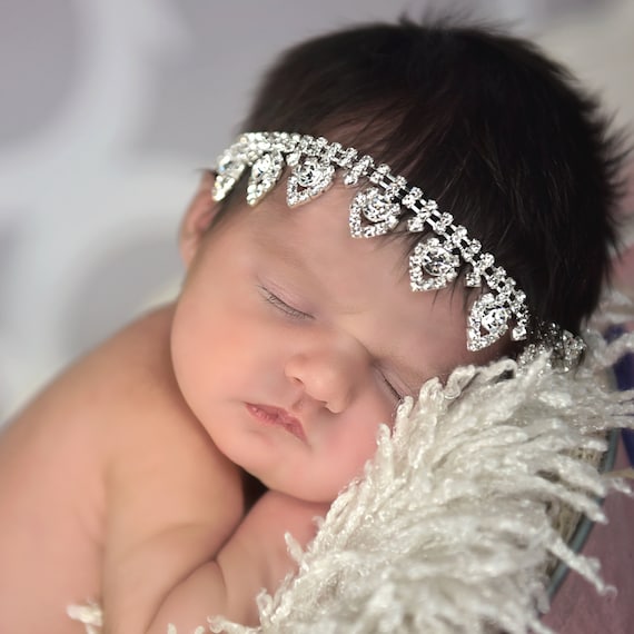 1 Pcs Satin Ribbon Flower Rhinestone Hairband for Baby Princess Headband s/ 