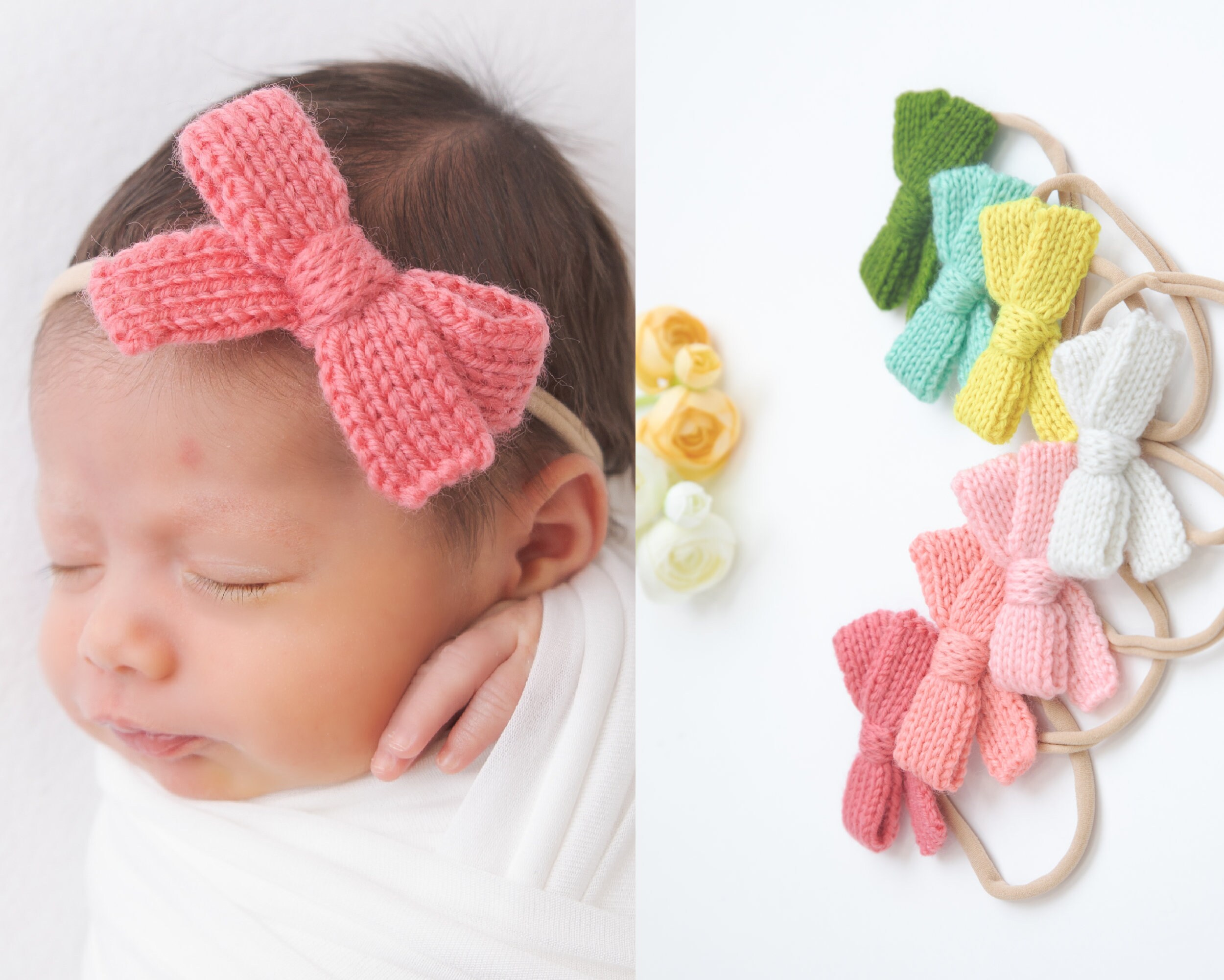 30 diademas para bebé, lazos para el pelo para niñas, diademas de nailon  con lazos de lino, accesorios para la cabeza hechos a mano para bebés,  recién