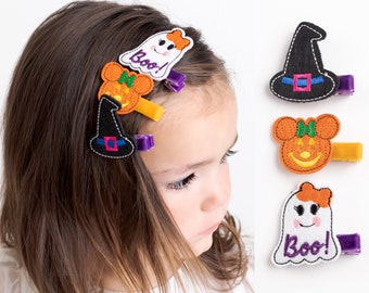 Halloween Baby HAIR CLIP, Halloween Hair Bows, Toddler Halloween Bow, Baby Bows, Halloween Hair clips, Halloween Bows, Felt hair clips