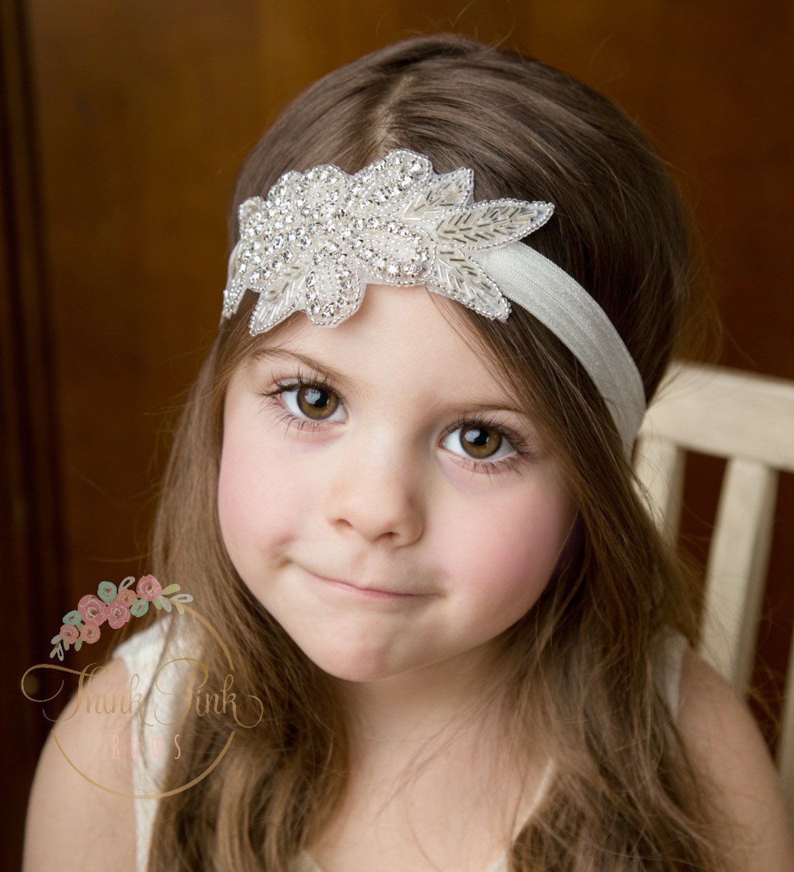 Newborn Baby Headbandbaby Headbands Christening Headband Etsy