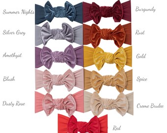 YARIEW Cerchietto Per Capelli Rosso Con Fiocco In Velluto - Fascia Morbida E Regolabile Per Donne E Ragazze - Accessorio Per Feste, Matrimoni, Cosplay