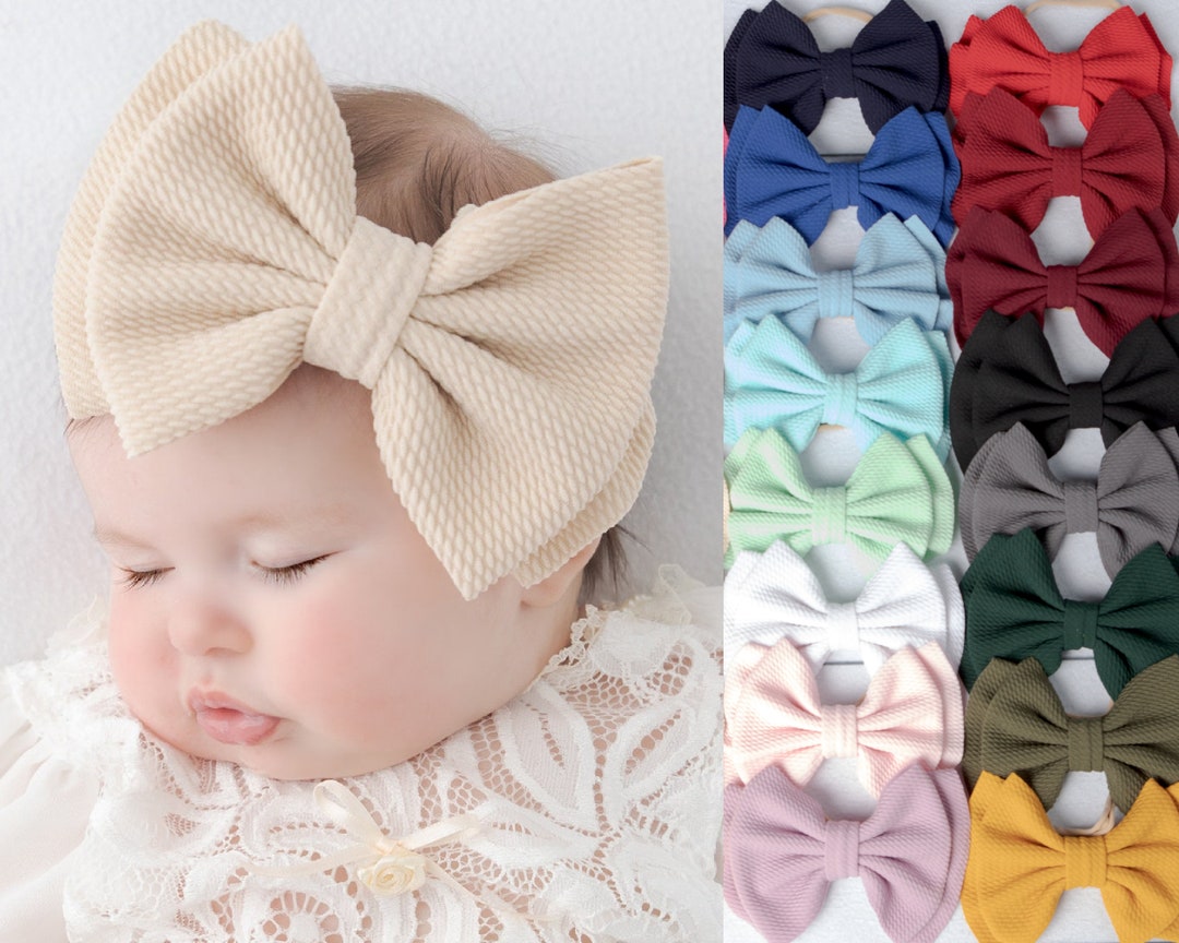 Baby Headbands, Nylon Headbands, Big BOW Headband, Infant Headband, Newborn Headband, Baby Girl