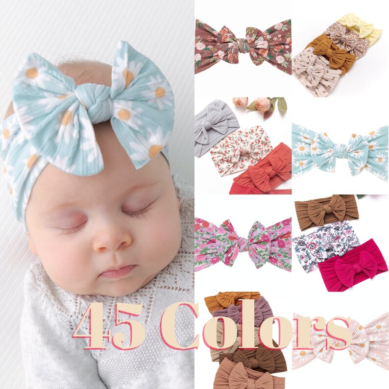 Baby Girl Headband, Newborn Headbands, Big Bow Headband, Hair Bows, Baby Turban Headband, Toddler Hair Bow, Baby Headwrap, Baby Gift , JASM bild 10