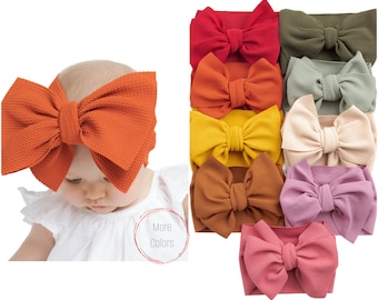 Pick Color BIG Bow Head Wraps, Toddler Big Bow Headbands, Baby Bow Headband , Baby headband, Messy Bow Headband, Turban Baby Hair bows, LULU