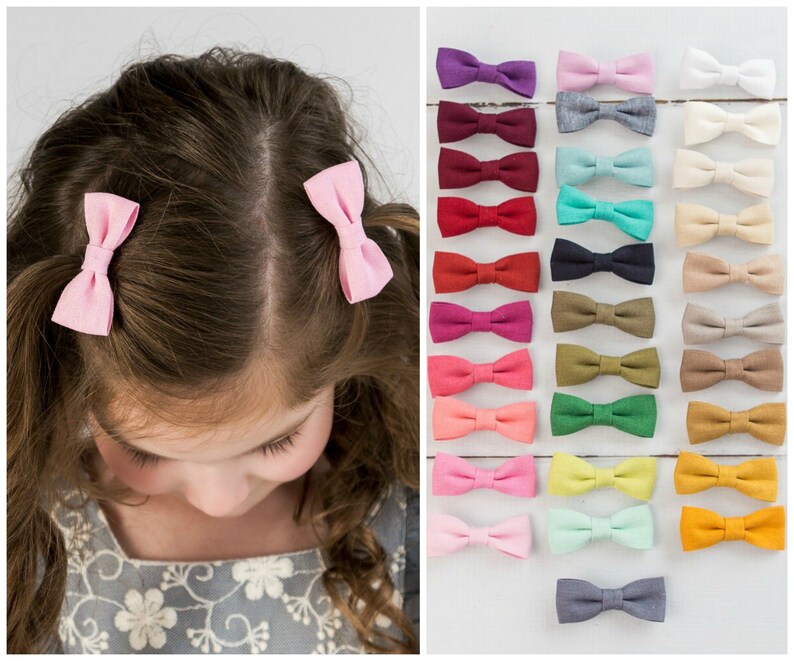 SET of 2 Hair Bows Clip Hair Bows for Baby Girl Baby Hair Etsy