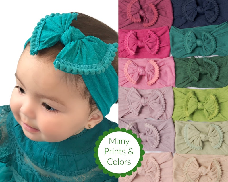 Baby Headbands Baby Nylon Headbandsbig Bow Headbands Knot Etsy