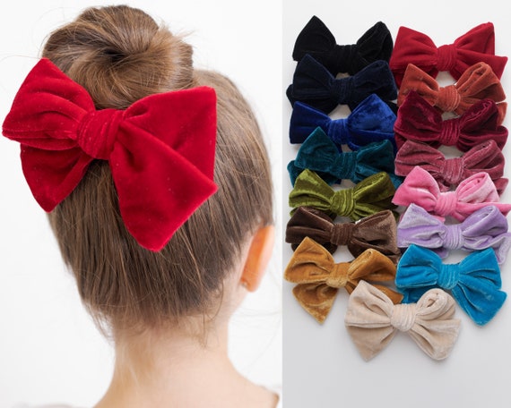 Red velvet hair bow - hair bows, hair bow, bows, hair clips