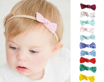Pink baby headband, Baby headbands, nylon headbands, infant headband, newborn headband, baby girl headbands, baby bow headband, LEAH bows