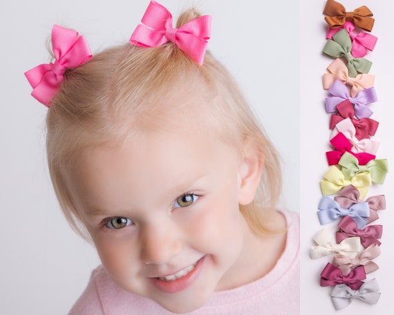 30 PCS Pink Hair Bows Mini Pink Hair Clip Cute Pink Hair Ribbon Bow  Hairpins for Girls Women Toddlers Hair Accessories, Small Bow