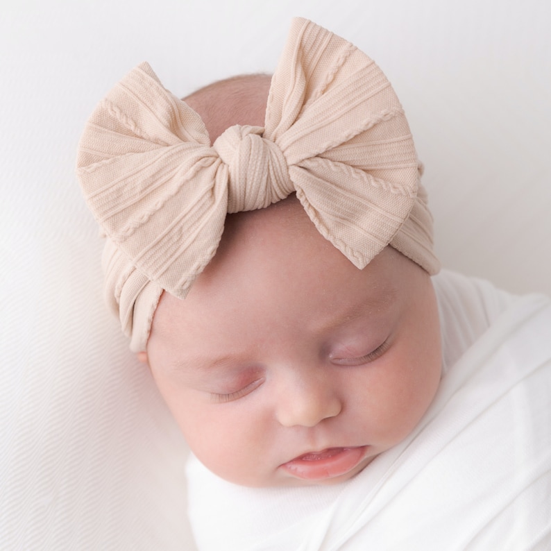 Baby Girl Headband, Newborn Headbands, Big Bow Headband, Hair Bows, Baby Turban Headband, Toddler Hair Bow, Baby Headwrap, Baby Gift , JASM bild 4