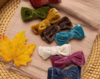 Velvet Baby Bow Headband, Soft Nylon, Hair Clip
