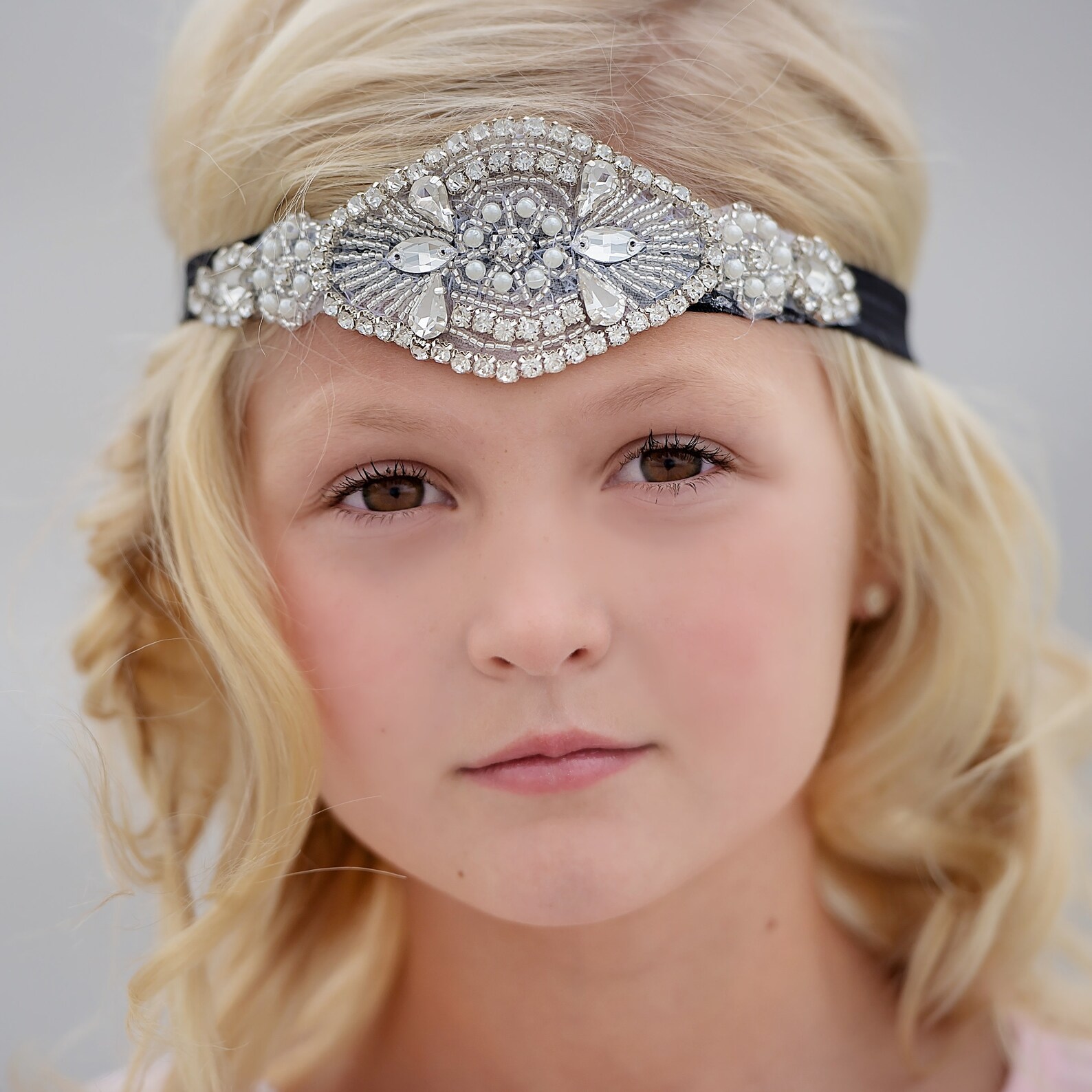 Baby headband flower girl headband crystal headbandbridal Etsy