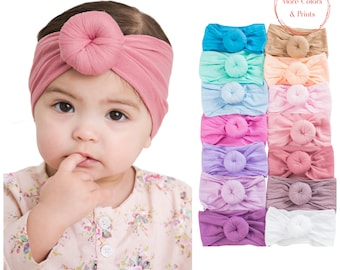 Baby-Stirnbänder, Baby-Kopftuch, Baby-Turban-Stirnband, Baby-Mädchen-Haarschleifen, Kleinkind-Bogen-Stirnband, Kleinkind-Stirnband, Baby-Schleife, Baby-Kopfwickel
