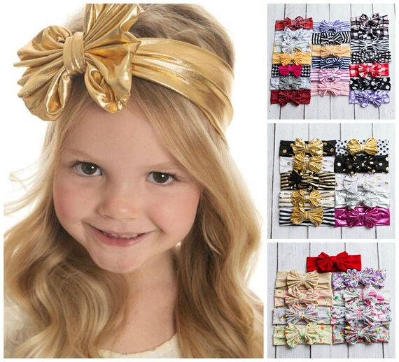 Clearance Big Bow Baby Headbands Girls Baby Toddler Head Etsy