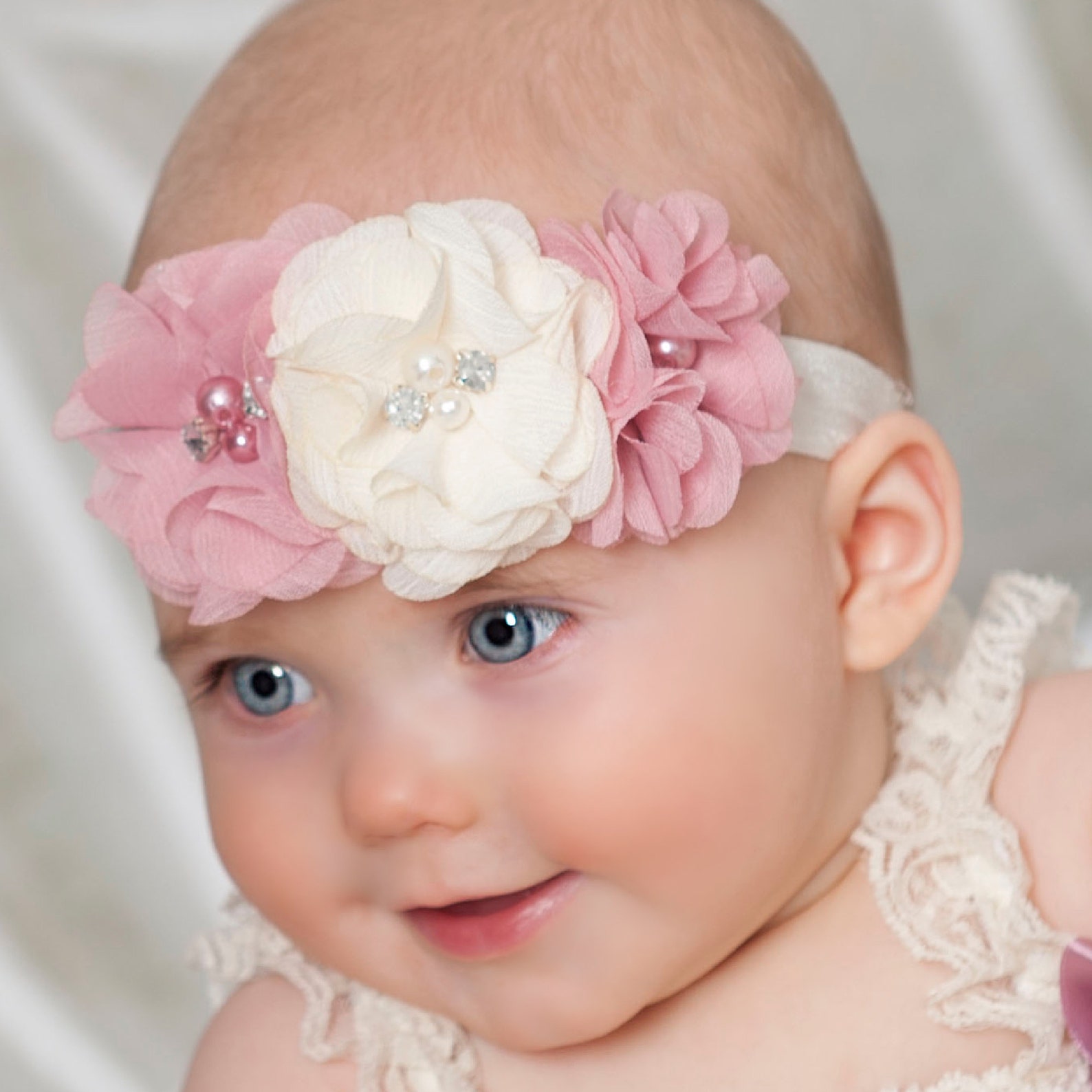 Fasce Morbide In Nylon Per Bambine, 3 Pezzi | Beige, Rosa Cachi - Taglia Piccola