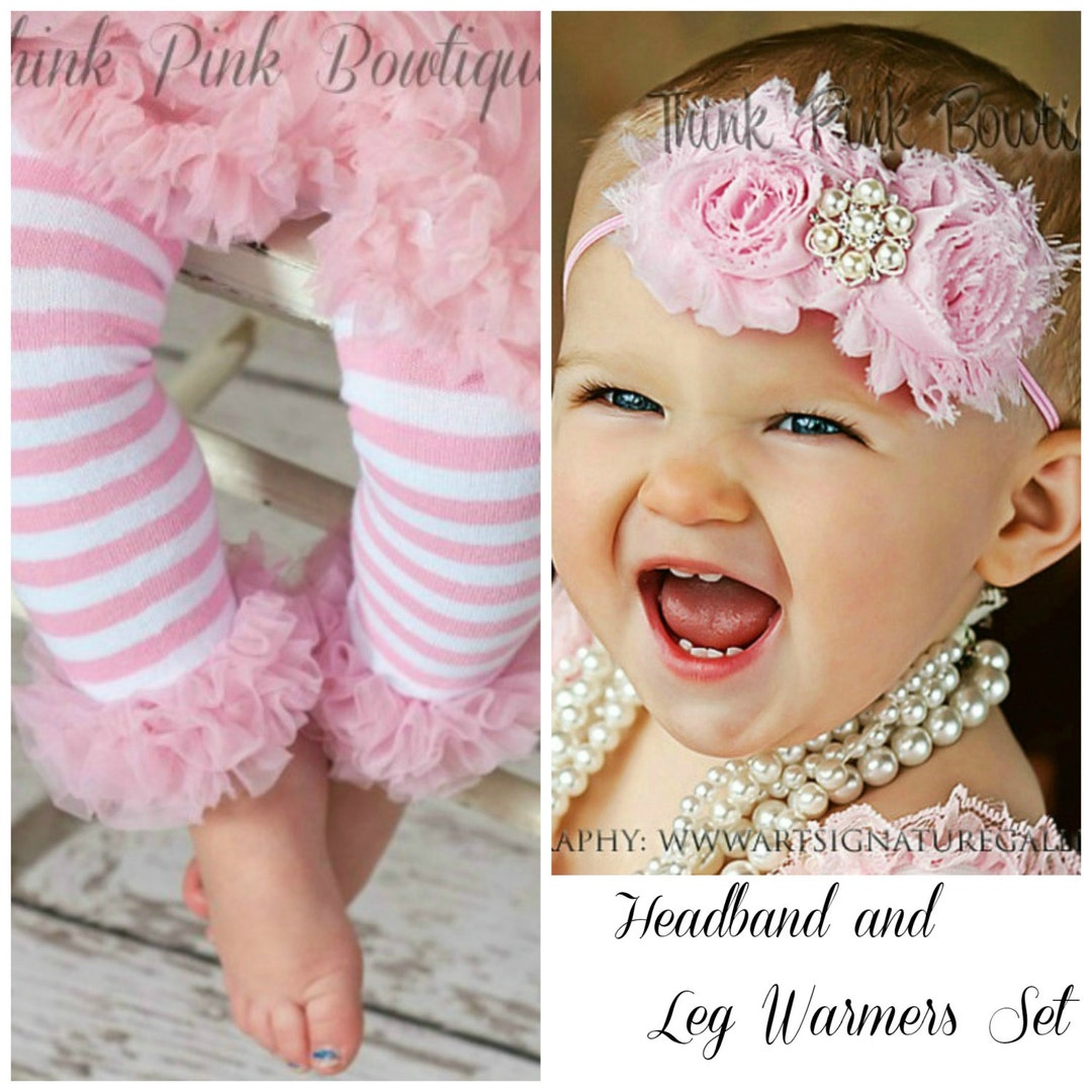 Pink Baby Headband and Leg Warmers SET Baby Headbandsbaby Etsy